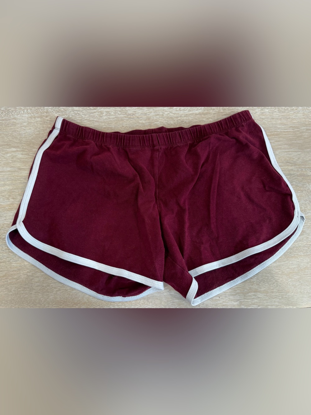 Burgundy Shorts with White Trim